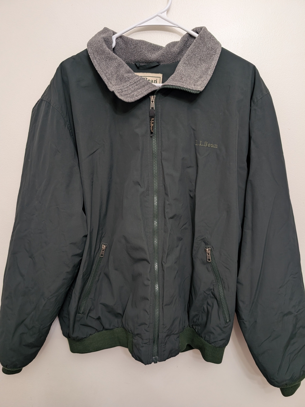L.L. Bean Men's Warm-Up Jacket Size Large Hunter Green